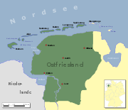 Karte von Ostfriesland